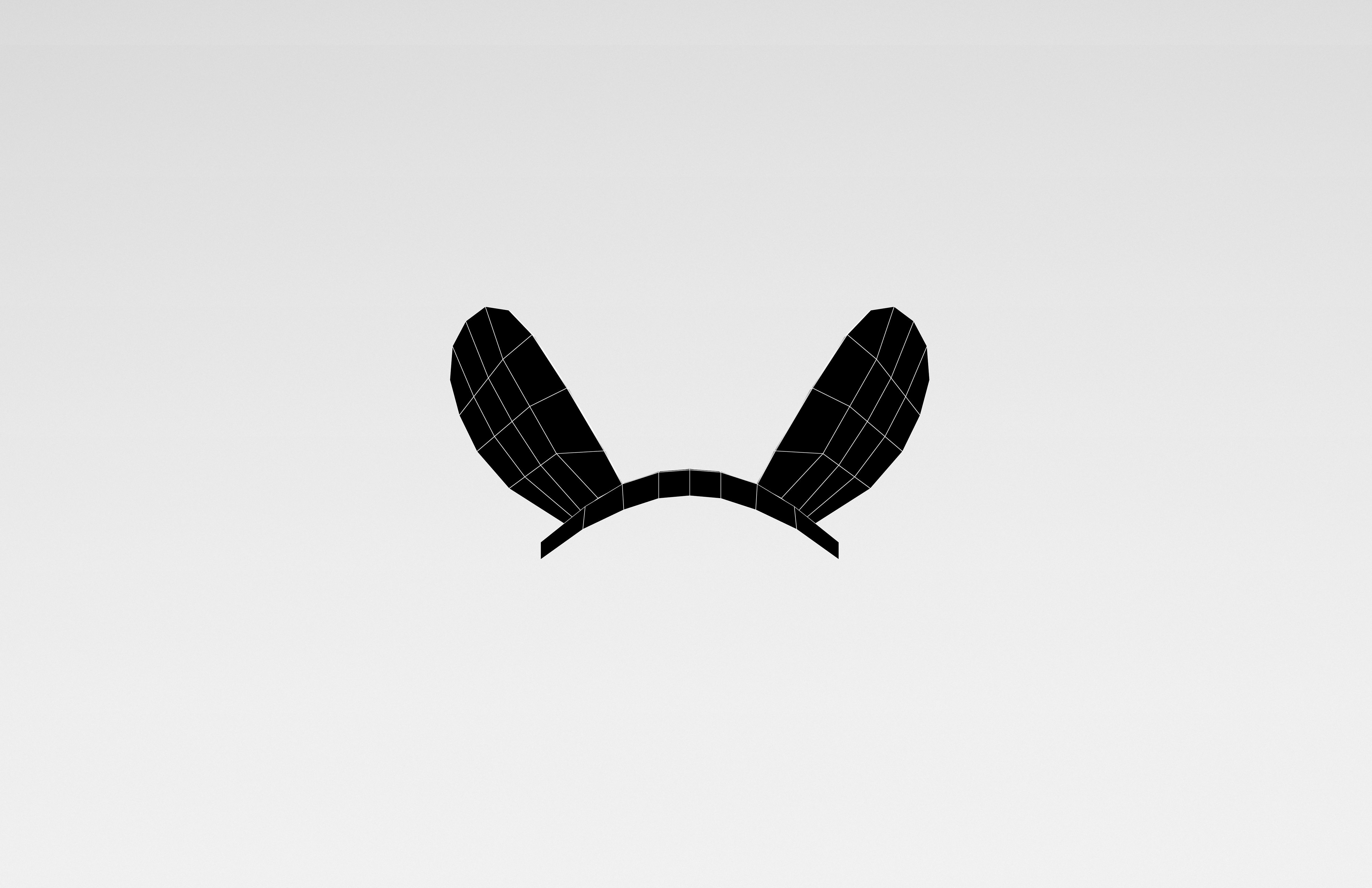 Low Poly Bunny Hairband v1 001 Low-poly 3D model_5