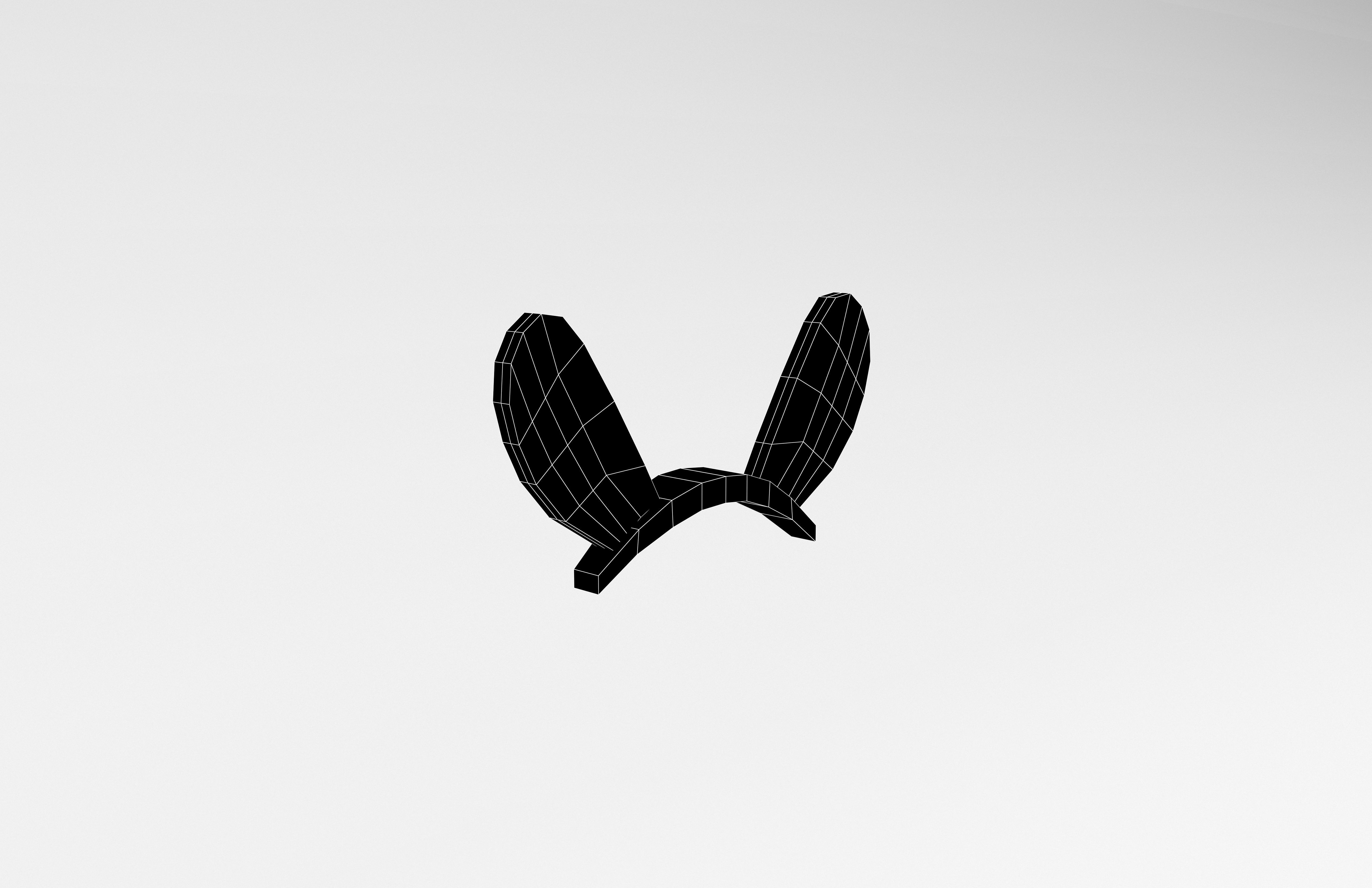 Low Poly Bunny Hairband v1 001 Low-poly 3D model_7