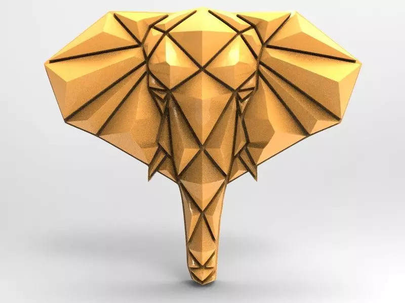 Geometric elephant 3D print model