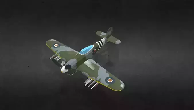 Hawker Typhoon EK139N Low-poly 3D model