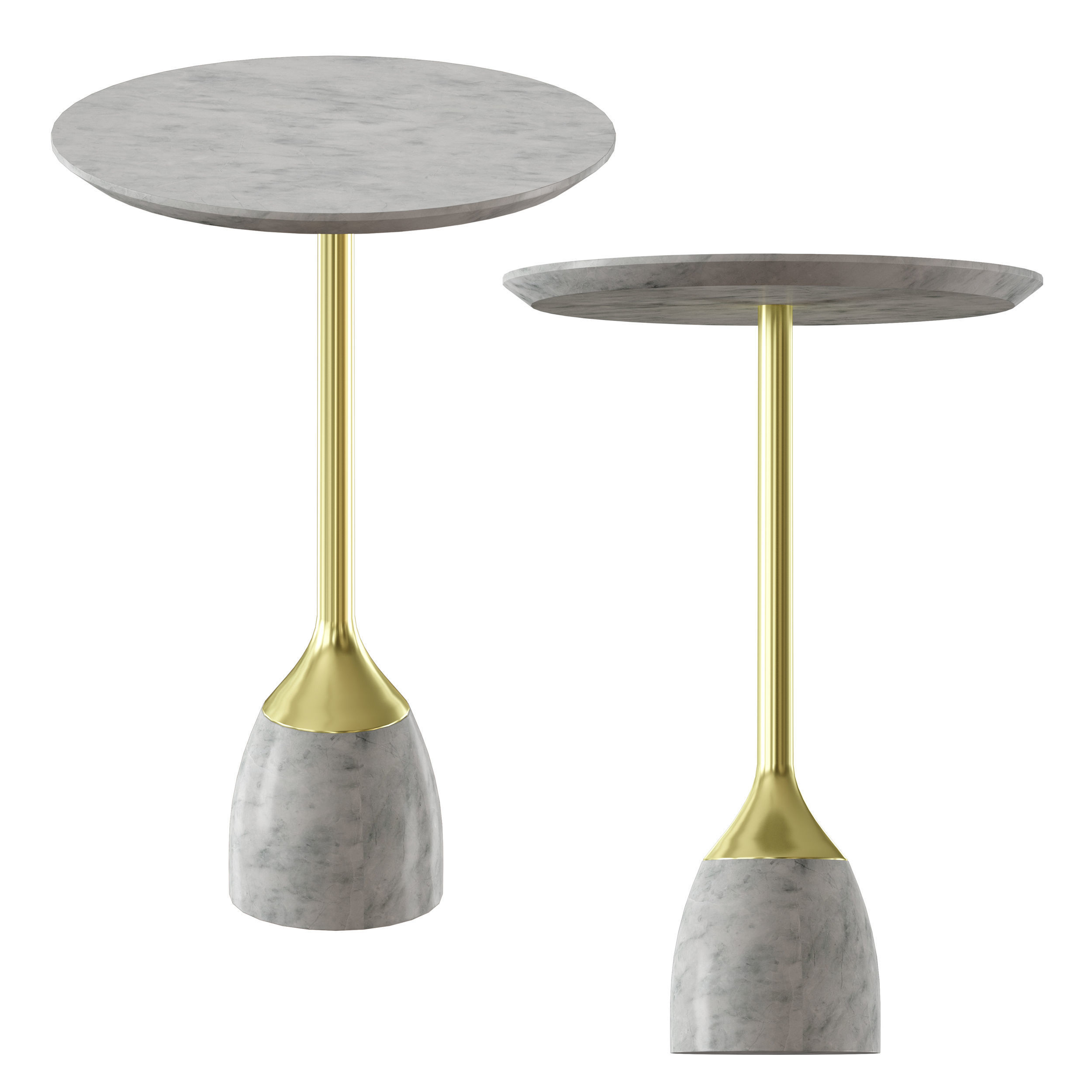 Leni Grey Marble Drink Table 3D model_2