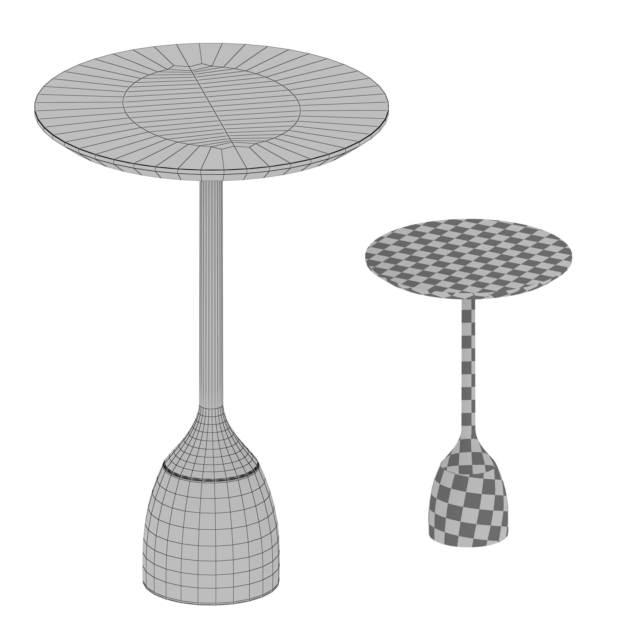 Leni Grey Marble Drink Table 3D model_4