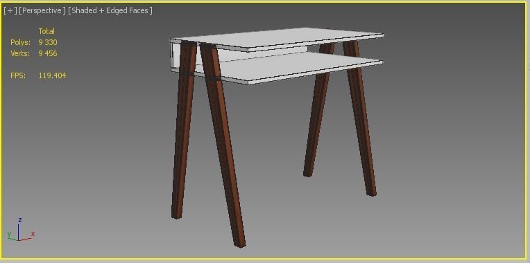 LAUREL DESK Black and White 3D model_7