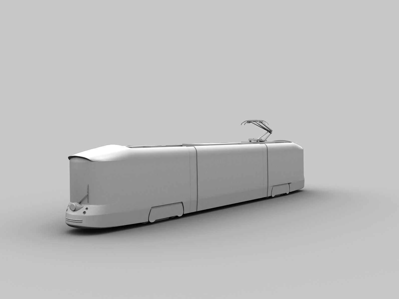 Linz Tram Austria Low-poly 3D model_1