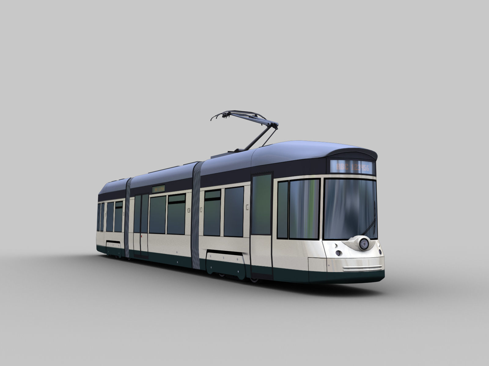 Linz Tram Austria Low-poly 3D model_3