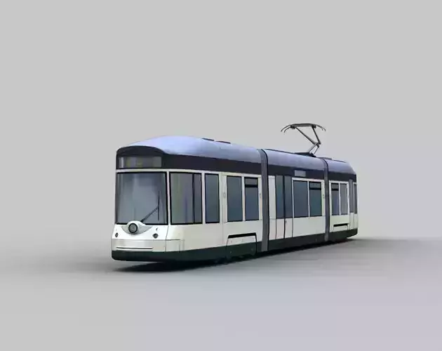 Linz Tram Austria Low-poly 3D model