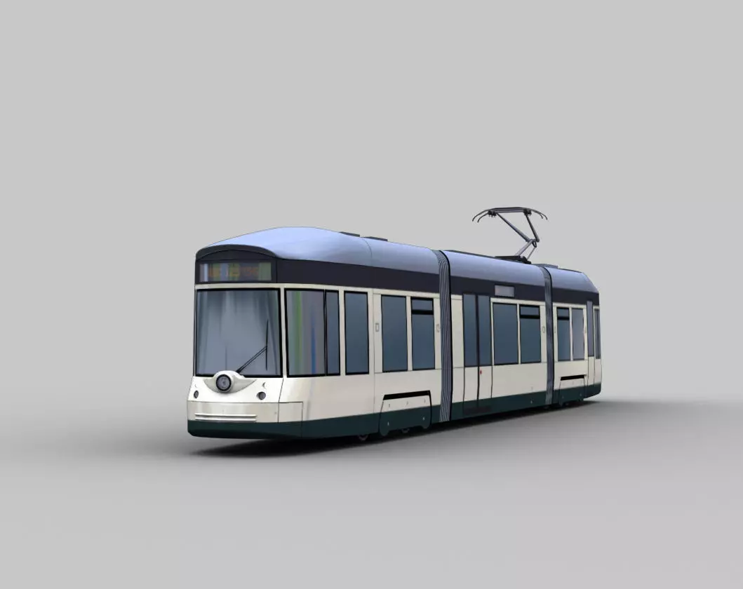 Linz Tram Austria Low-poly 3D model_0