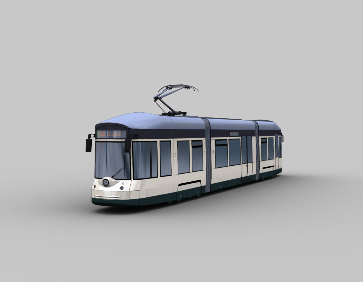 Linz Tram Austria Low-poly 3D model_6