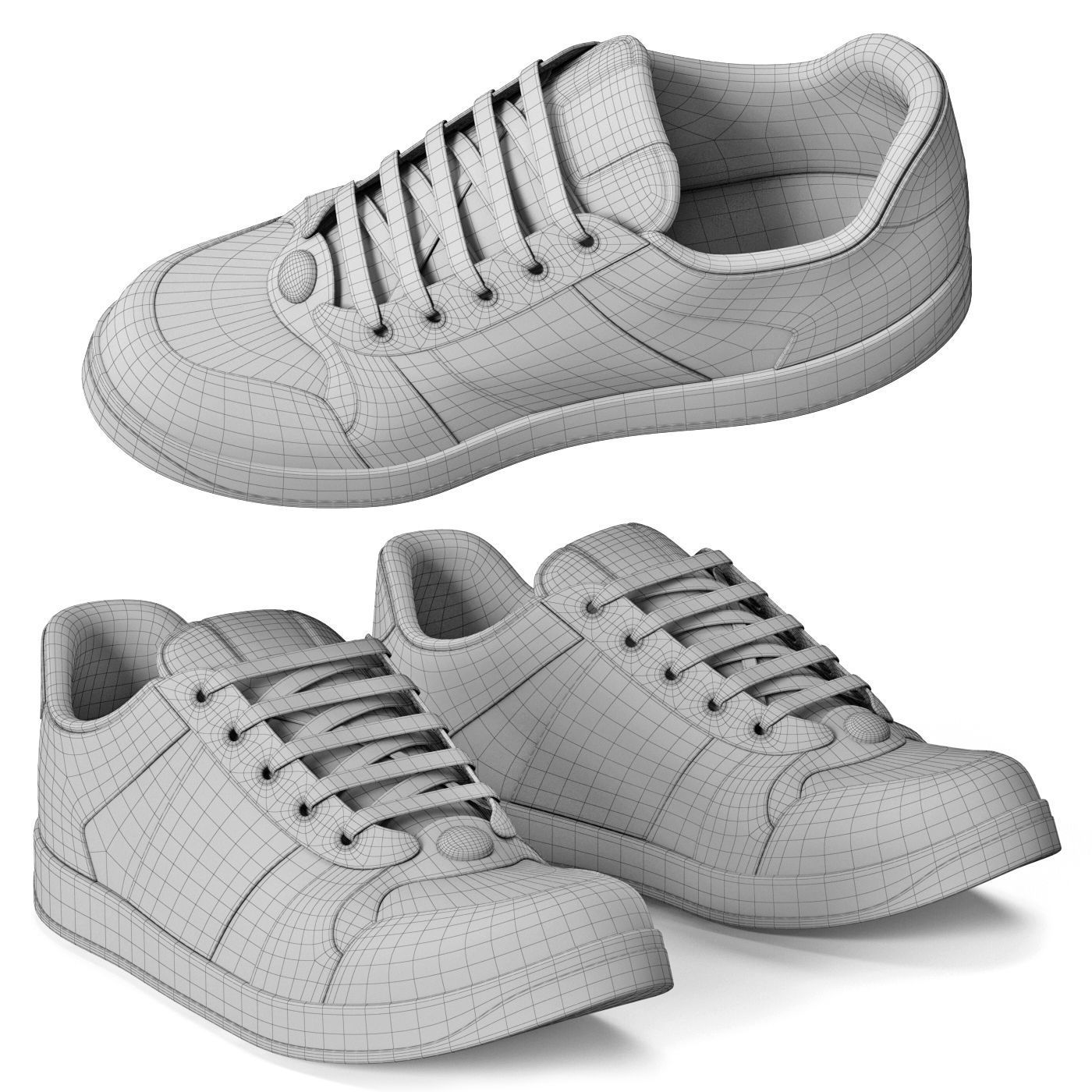 Leather Sneakers Screener 3D model_4