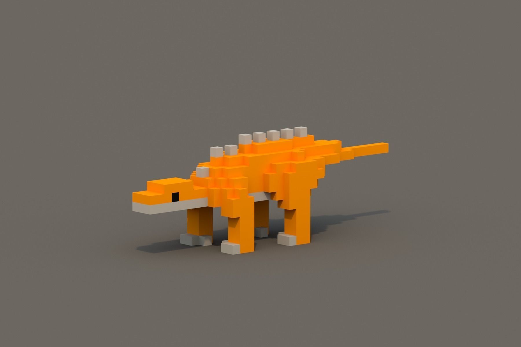 Dinosaur Voxel Pack Low-poly 3D model_6