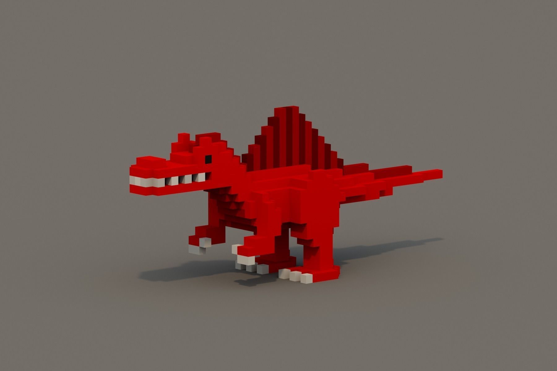 Dinosaur Voxel Pack Low-poly 3D model_8