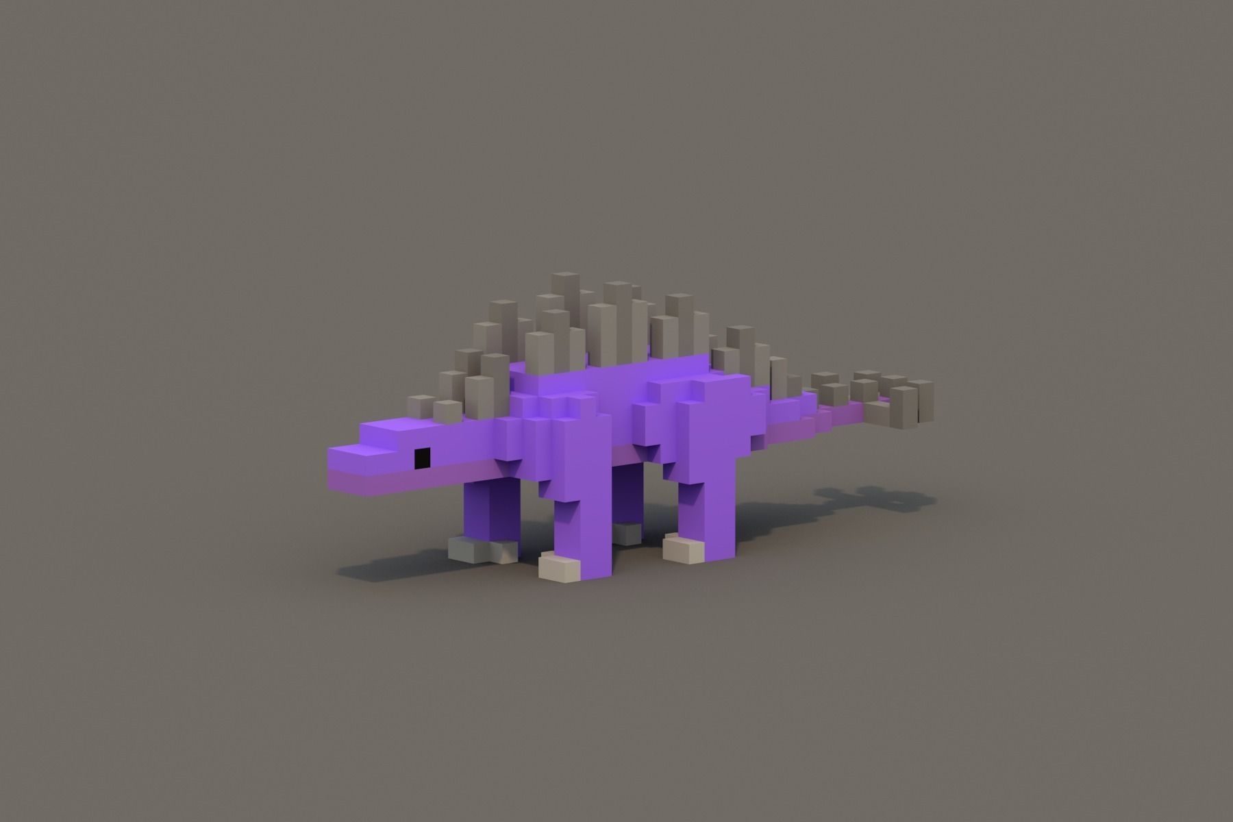 Dinosaur Voxel Pack Low-poly 3D model_4