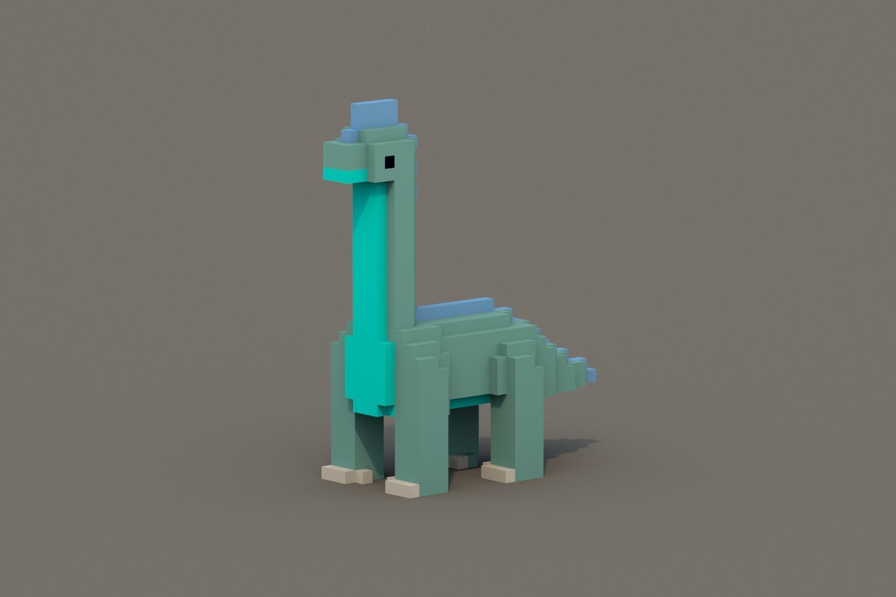 Dinosaur Voxel Pack Low-poly 3D model_2