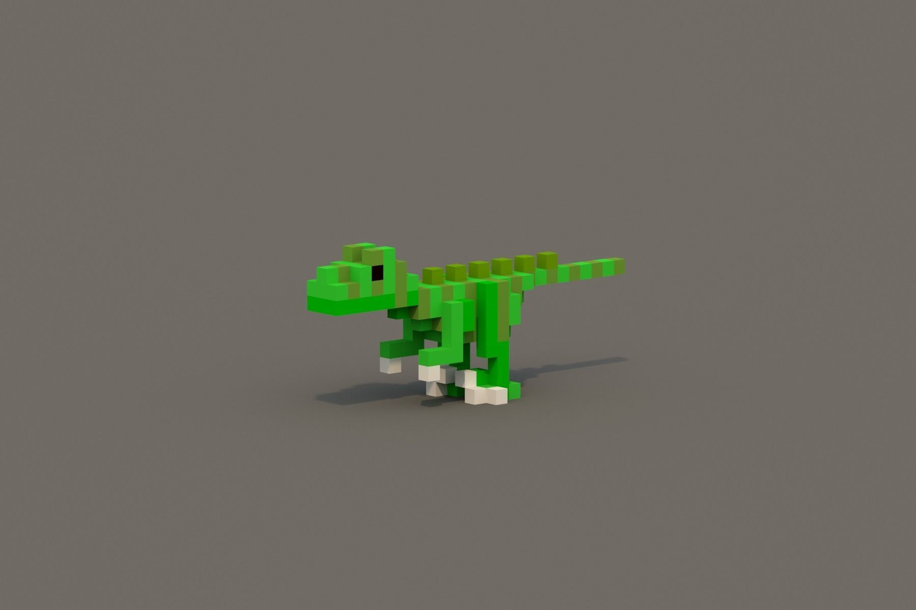 Dinosaur Voxel Pack Low-poly 3D model_9