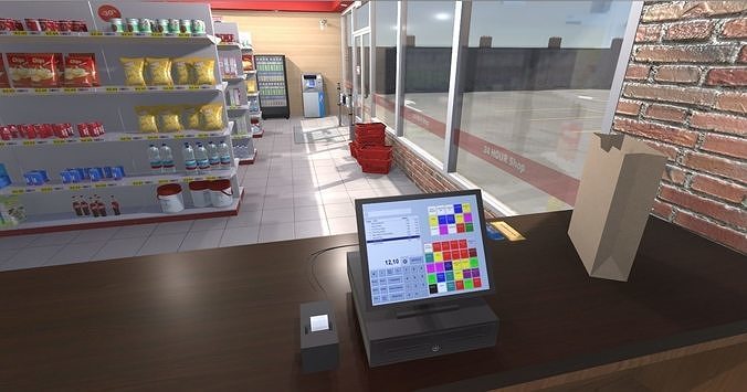Convenience Store Low-poly 3D model 7