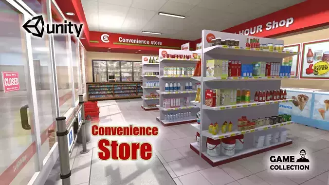 Convenience Store Low-poly 3D model