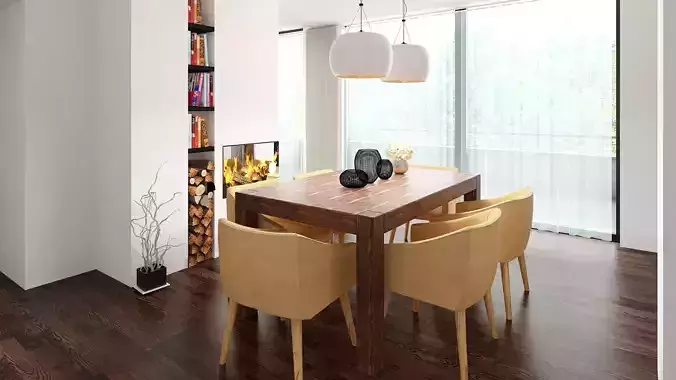 Living room loft 3D model