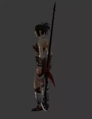 Female Barbarian 3D model_0
