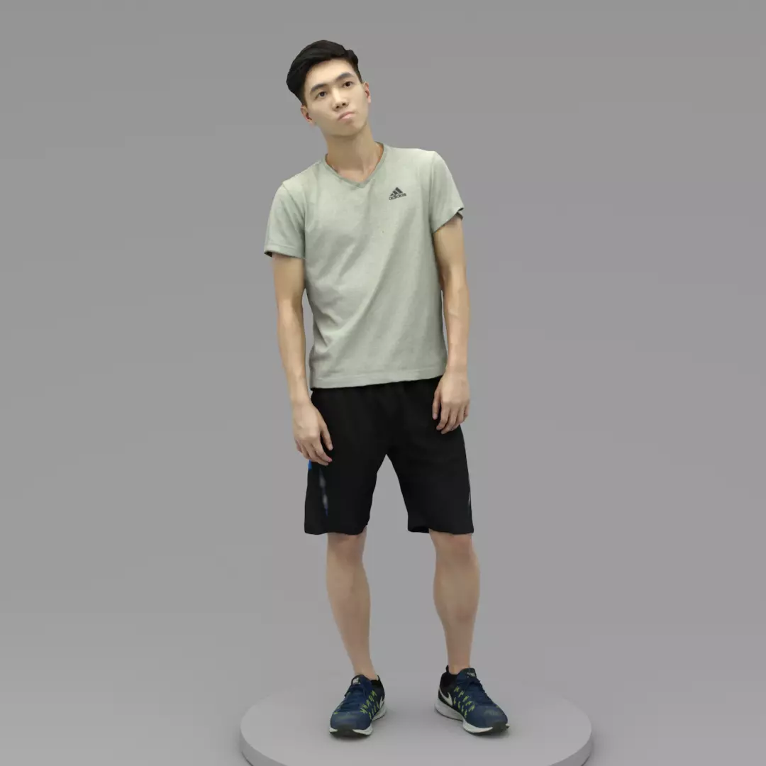 A Young Man Standing Alone II 3D model_0