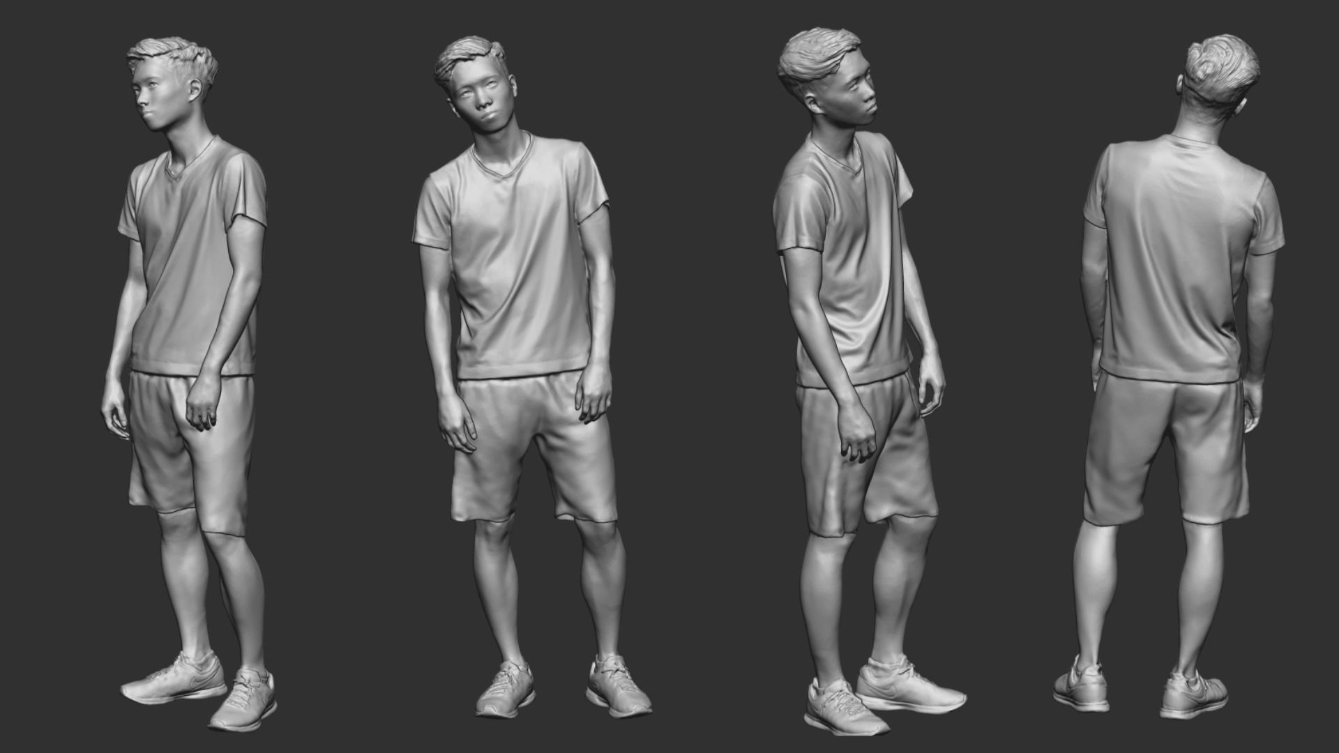 A Young Man Standing Alone II 3D model_5
