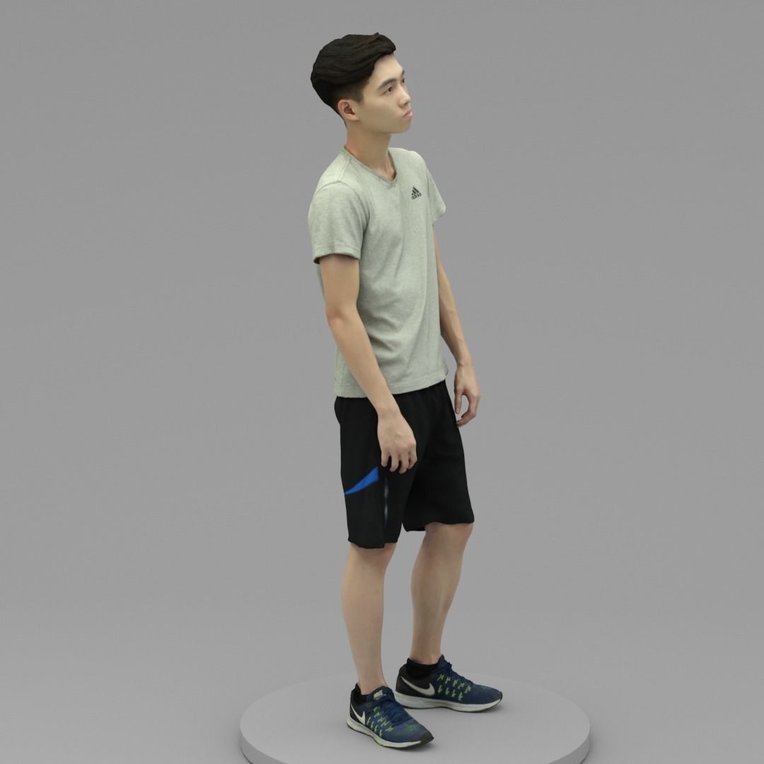 A Young Man Standing Alone II 3D model_2