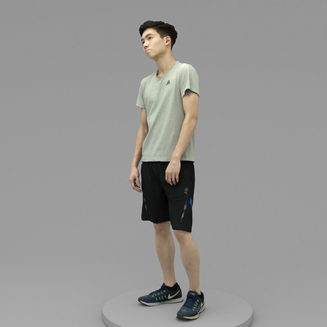 A Young Man Standing Alone II 3D model_1