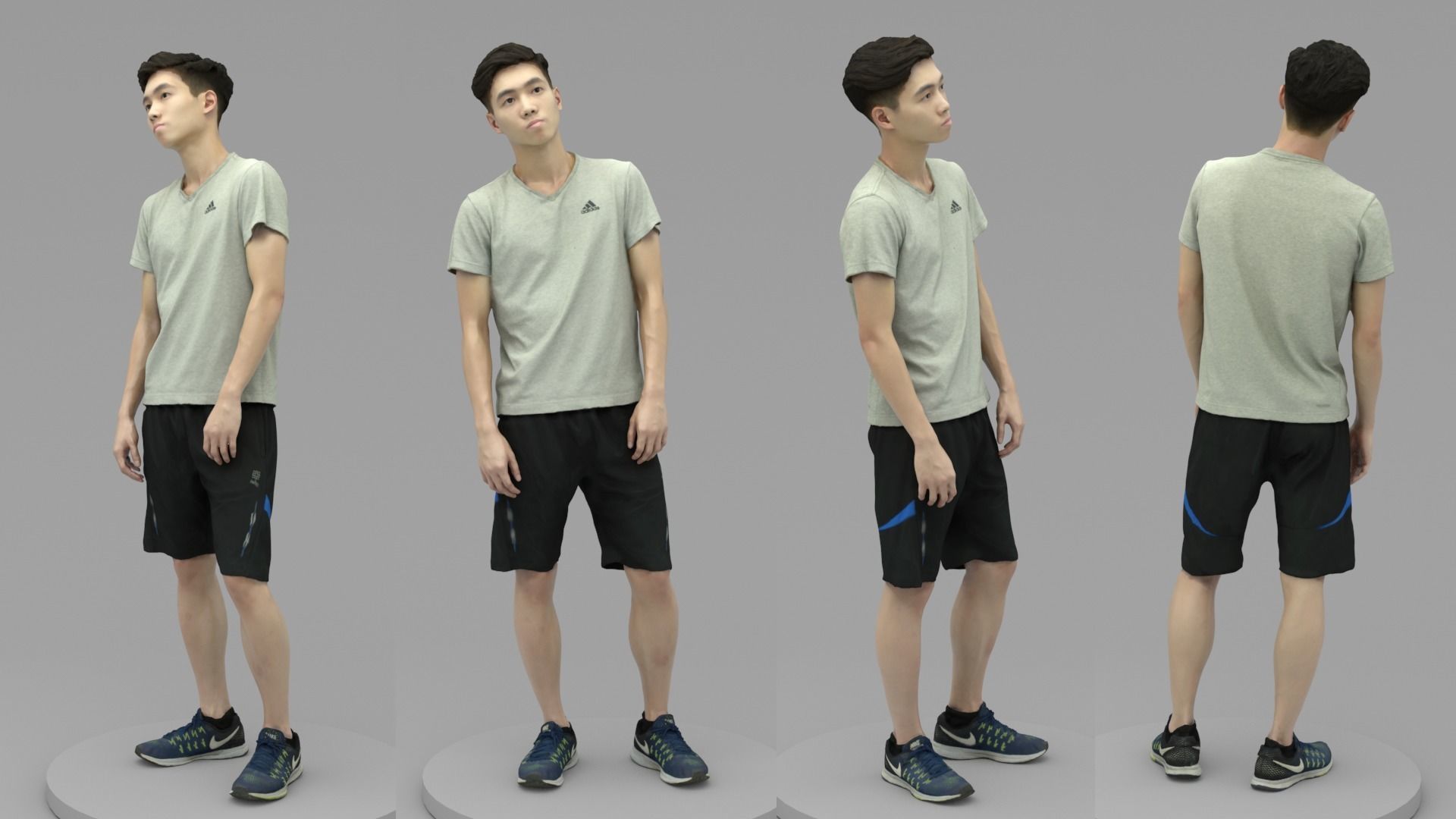 A Young Man Standing Alone II 3D model_4