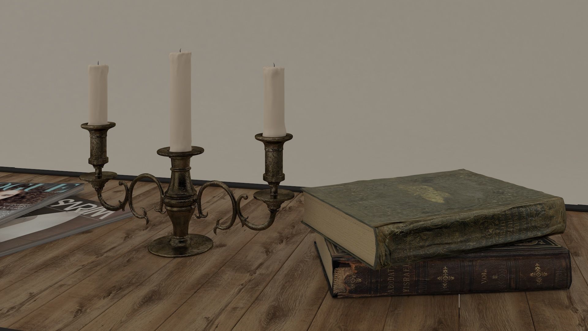 Tea table set with accessories 3D model_8