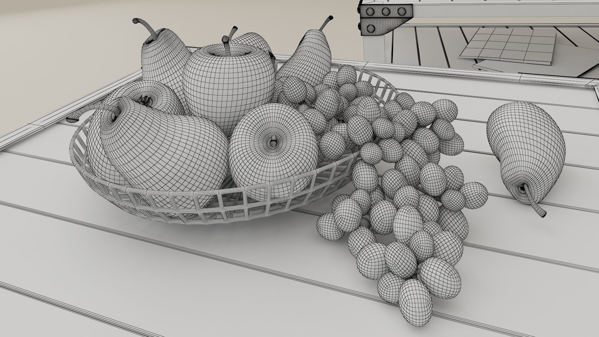 Tea table set with accessories 3D model_16