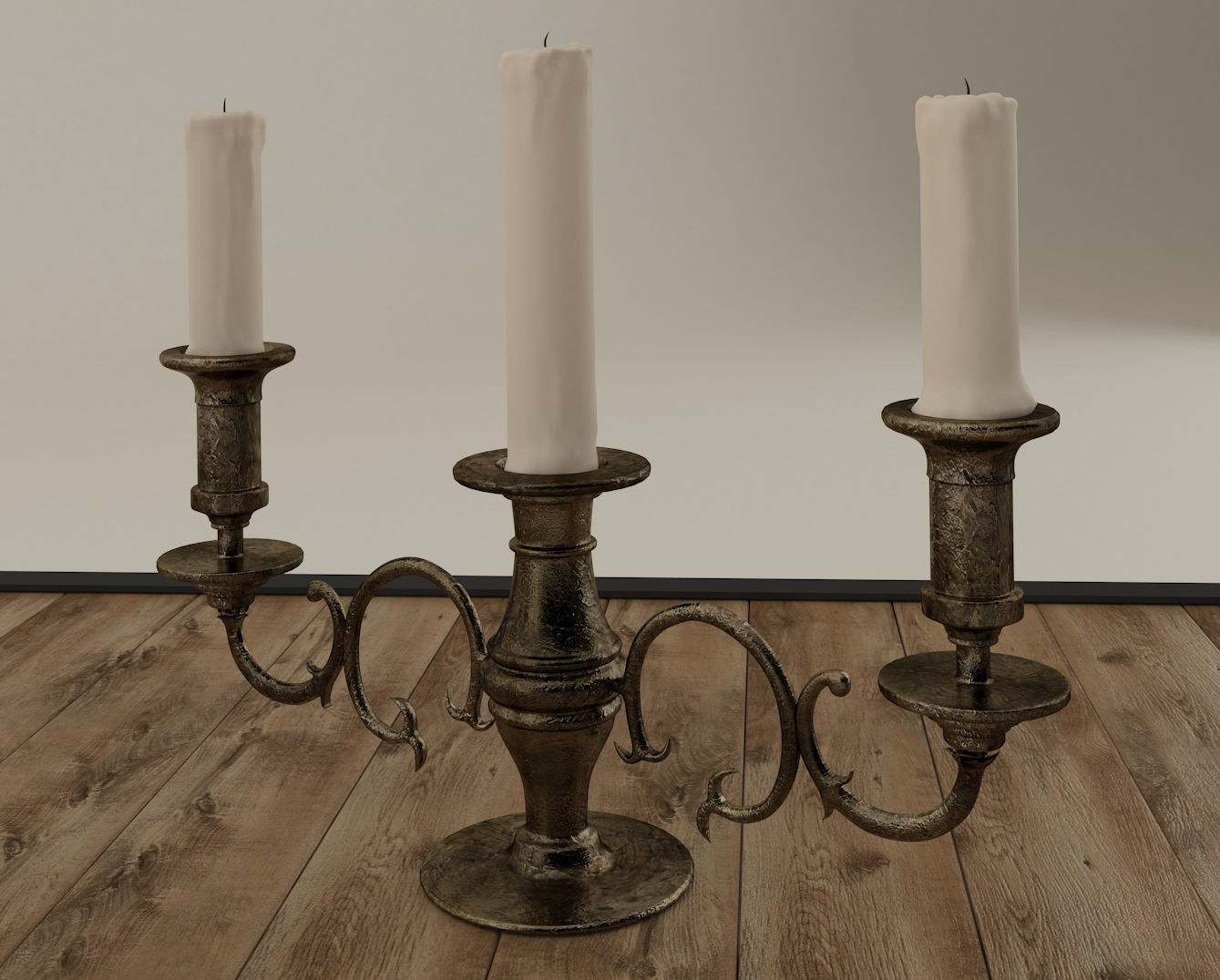 Tea table set with accessories 3D model_5