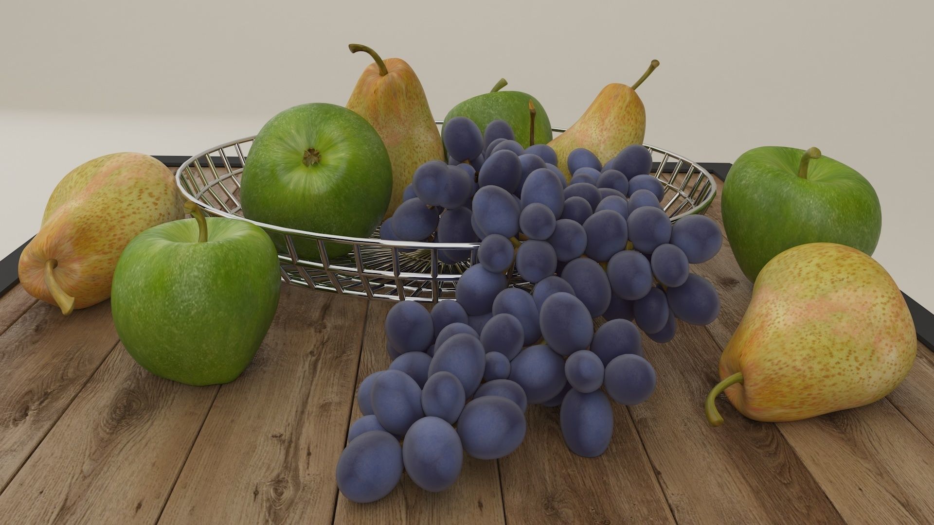 Tea table set with accessories 3D model_12