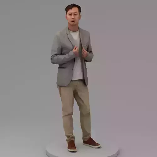 A Middle-aged Man Standing Alone