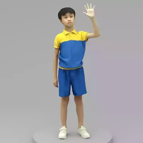 A Cool Boy Saying Hi  3D model