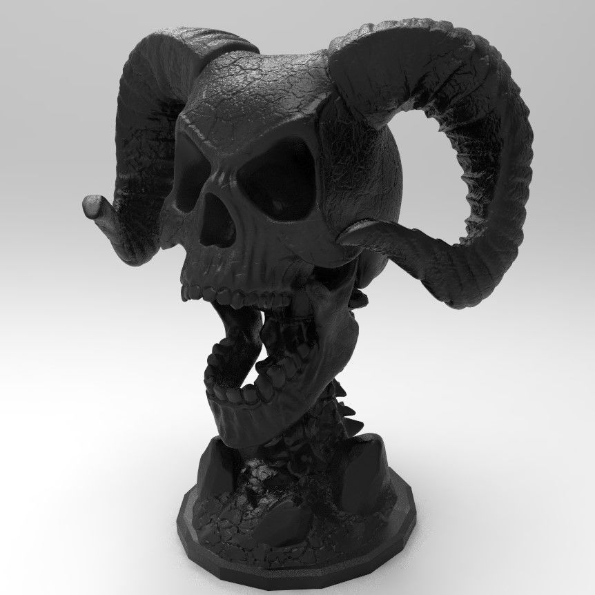 DEMON SKULL 3D print model_3