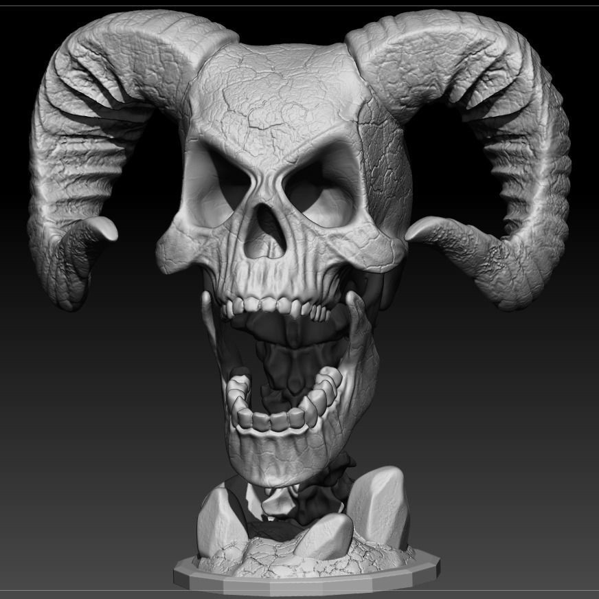 DEMON SKULL 3D print model_9