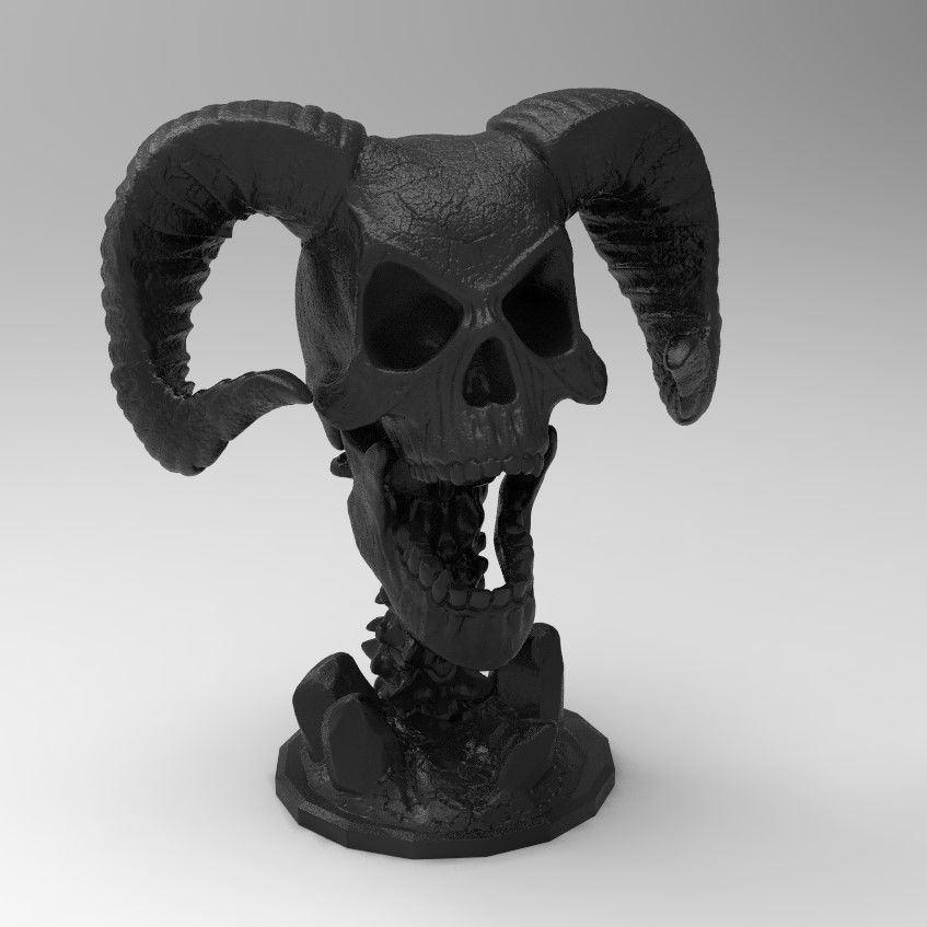 DEMON SKULL 3D print model_7