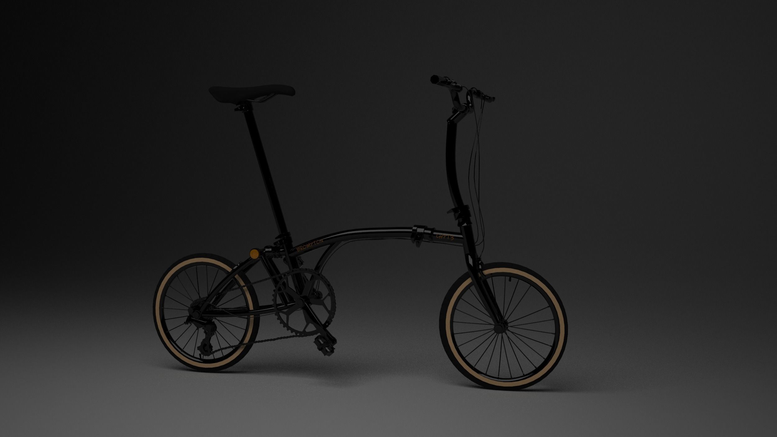 Brompton Black edition Low-poly 3D model_1