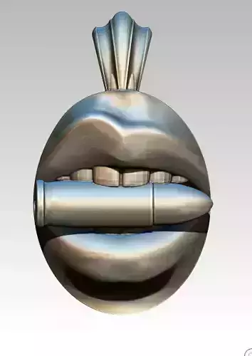 Gunster Bullet Woman Mouth Jewel Pendant