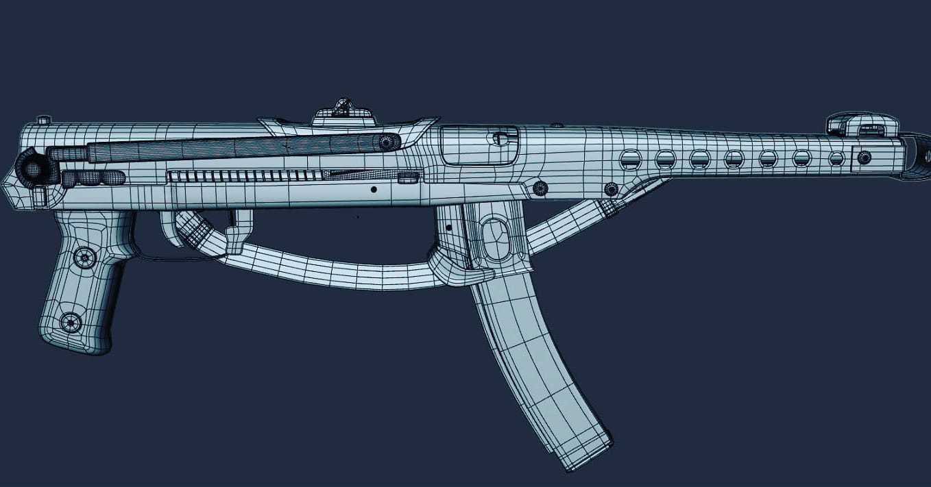 PPS 43 Soviet submachine gun 3D model_4