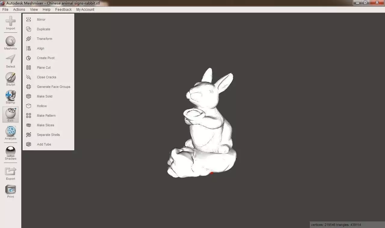 Chinese animal signs-rabbit 3D print model_0