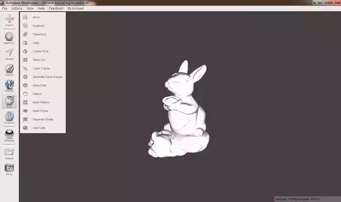 Chinese animal signs-rabbit 3D print model