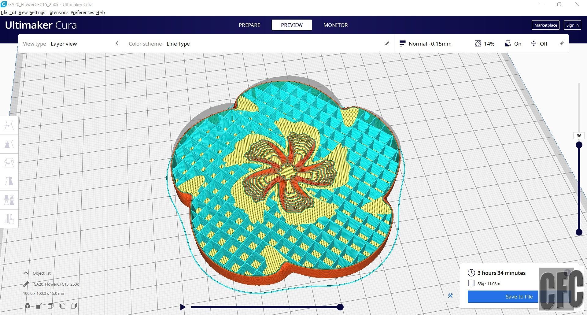 WoodCarving floral detail - 3d model for CNC - FlowerCFC15 3D print model_20