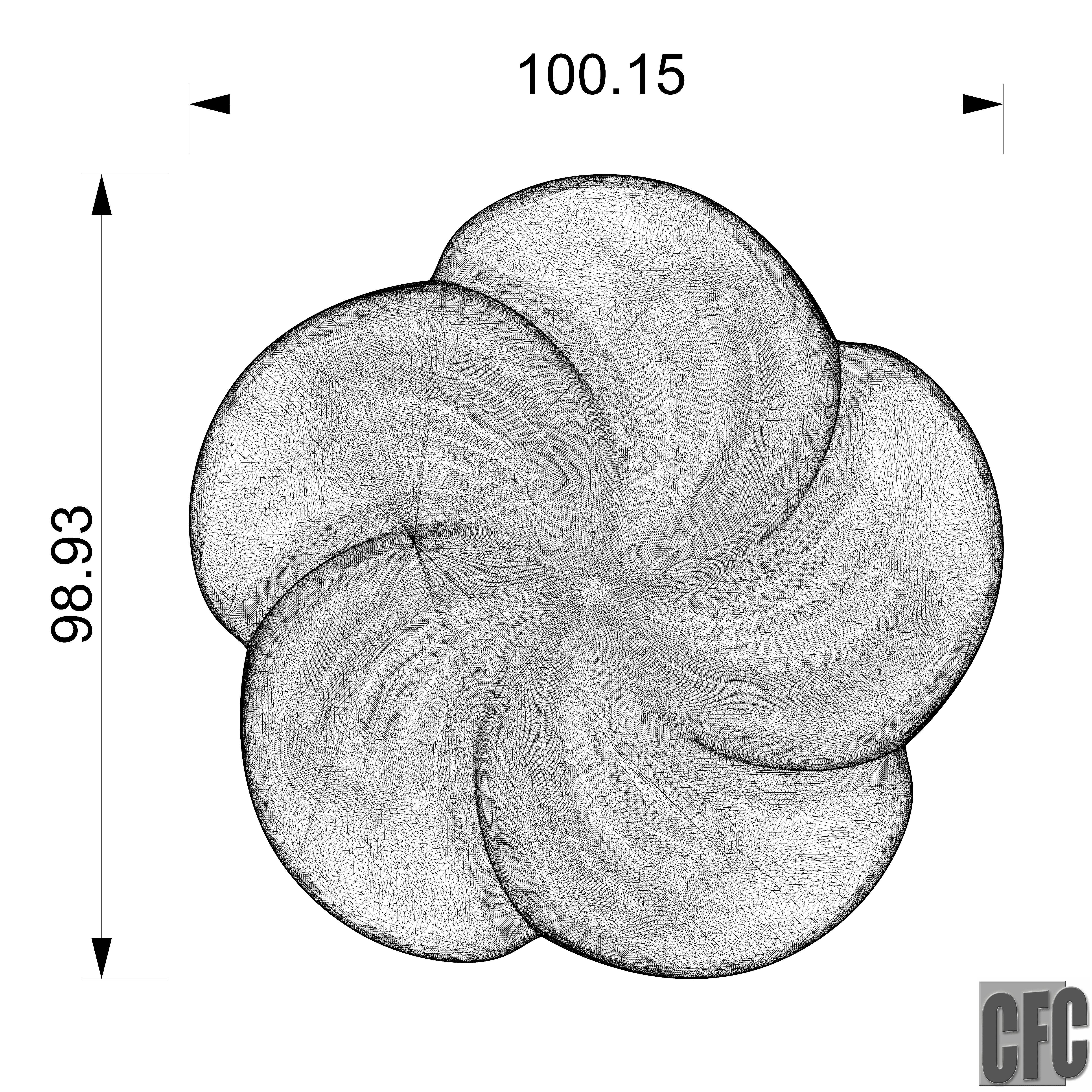 WoodCarving floral detail - 3d model for CNC - FlowerCFC15 3D print model_17