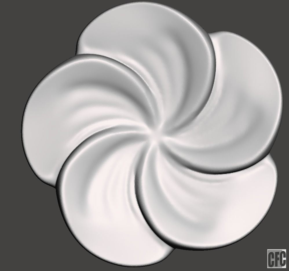 WoodCarving floral detail - 3d model for CNC - FlowerCFC15 3D print model_1