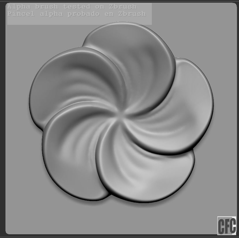 WoodCarving floral detail - 3d model for CNC - FlowerCFC15 3D print model_12