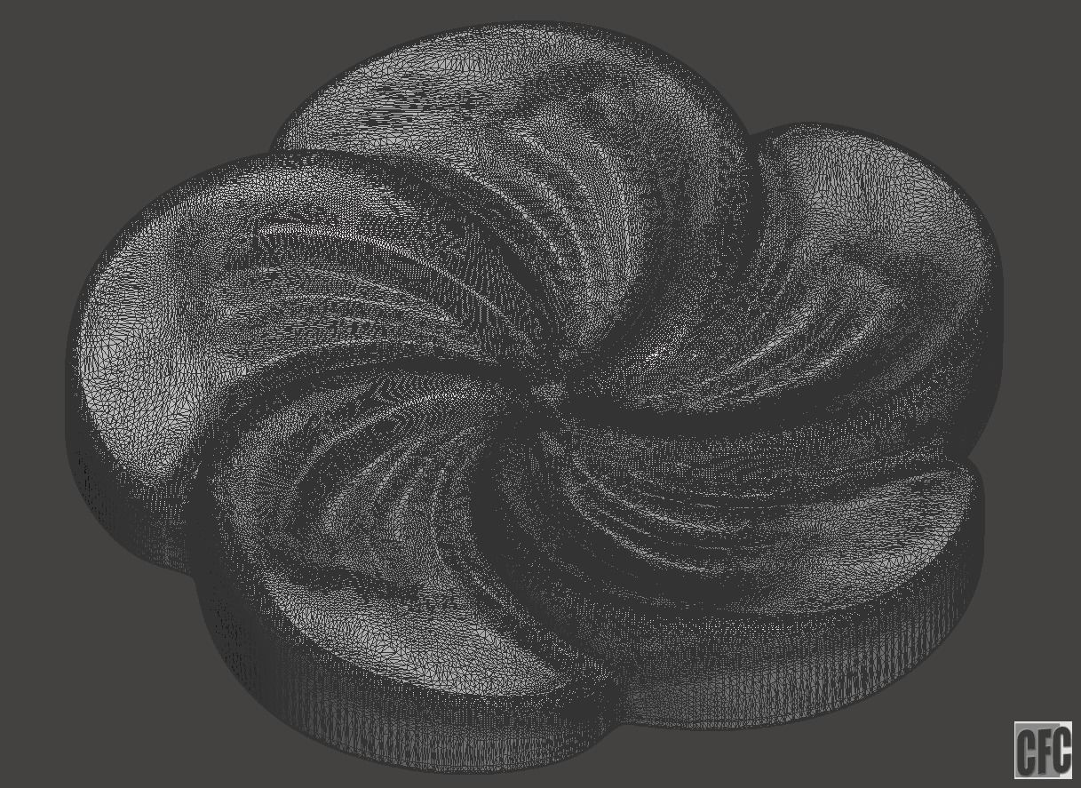 WoodCarving floral detail - 3d model for CNC - FlowerCFC15 3D print model_6