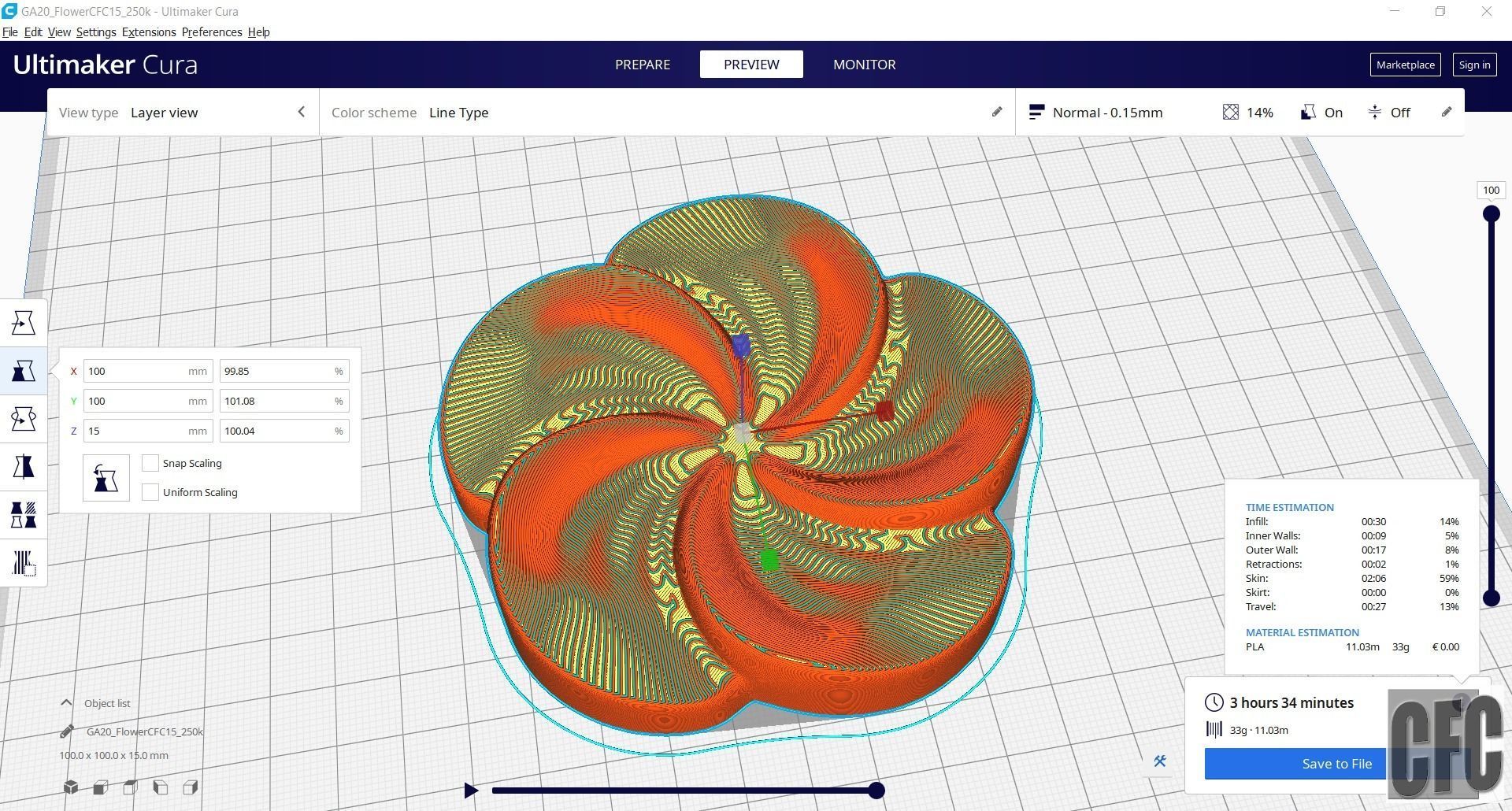 WoodCarving floral detail - 3d model for CNC - FlowerCFC15 3D print model_19