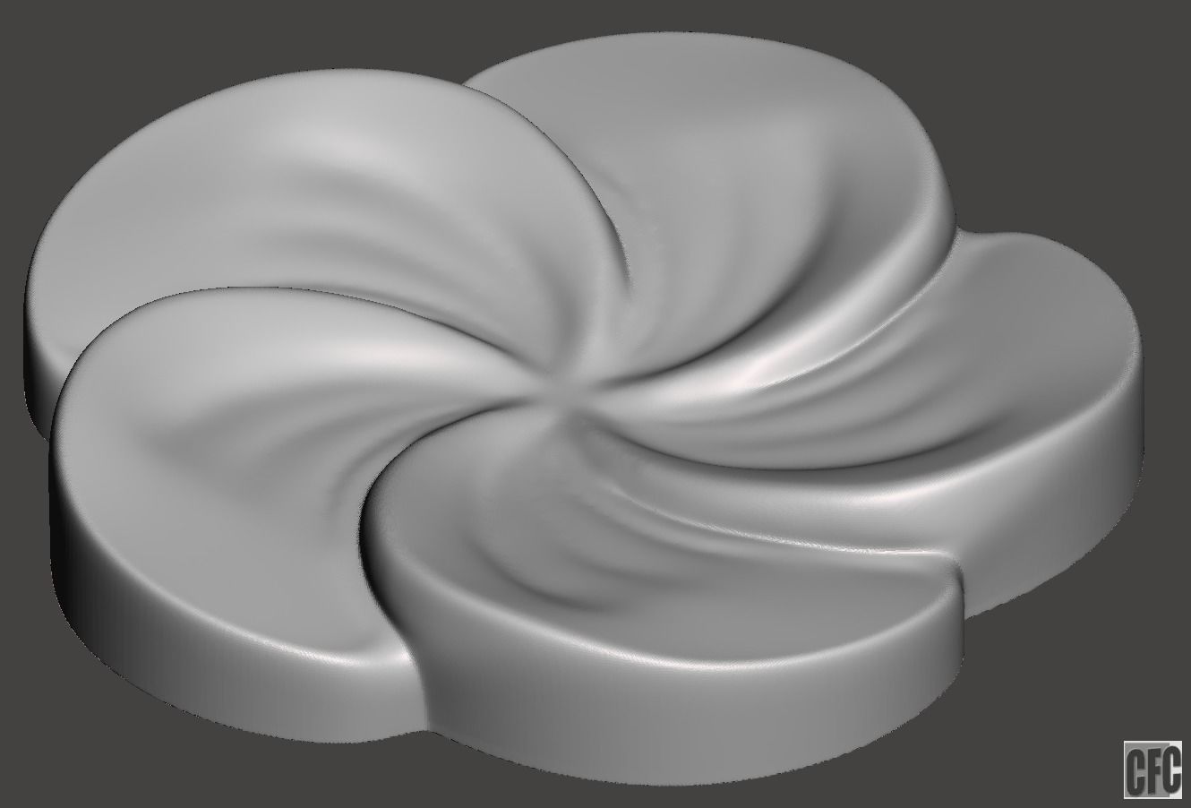 WoodCarving floral detail - 3d model for CNC - FlowerCFC15 3D print model_2