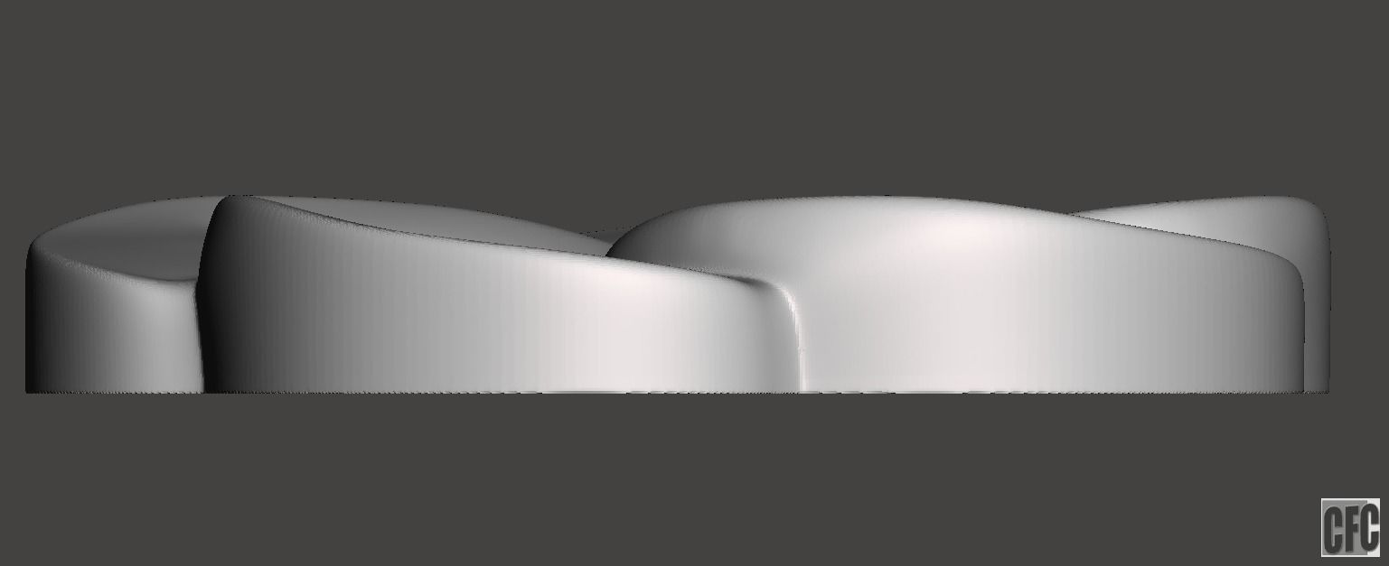 WoodCarving floral detail - 3d model for CNC - FlowerCFC15 3D print model_4