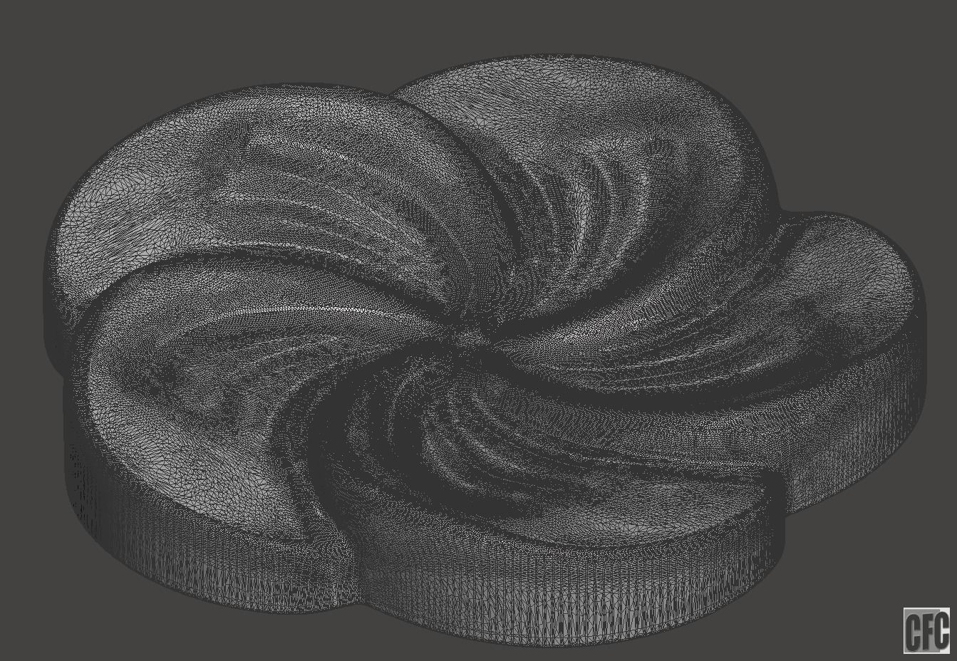 WoodCarving floral detail - 3d model for CNC - FlowerCFC15 3D print model_7